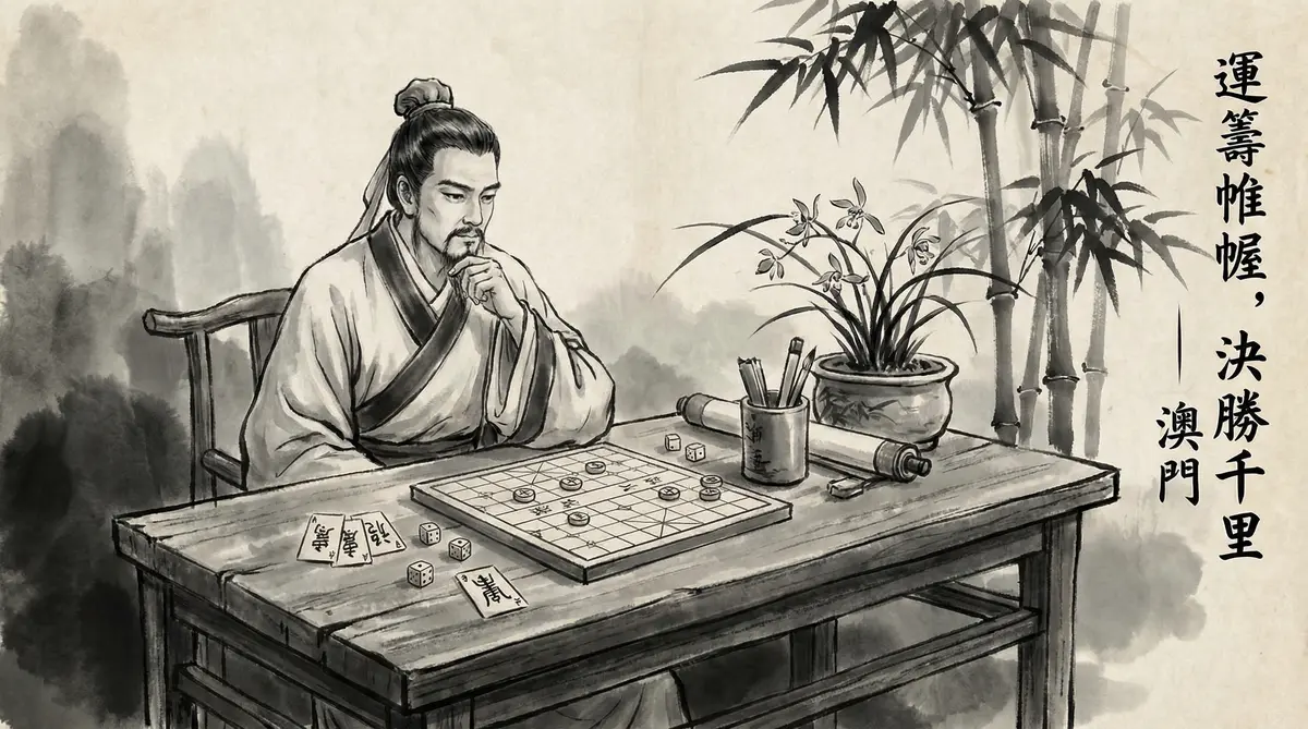 澳门资料澳门赌博文化水墨画