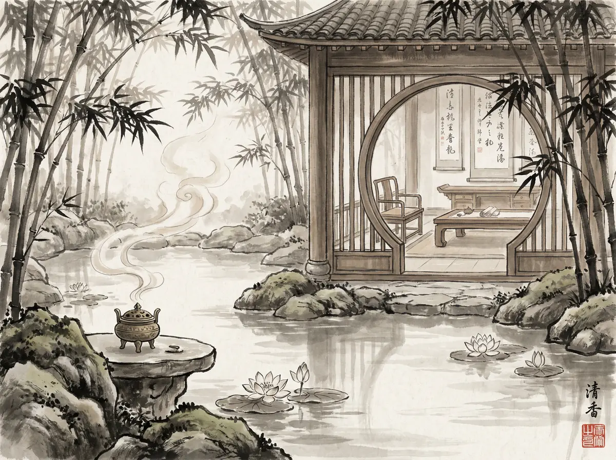 澳门资料水墨养生阁温泉池与竹林环绕的东方水疗中心